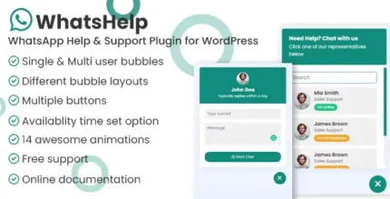 WhatsApp Chat Support Pro WordPress Plugin With Lifetime Update.
