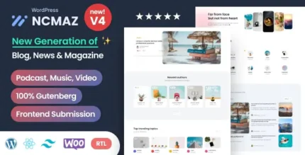 Ncmaz 4.3.6 News Magazine & Podcast WordPress Theme With Lifetime Update.
