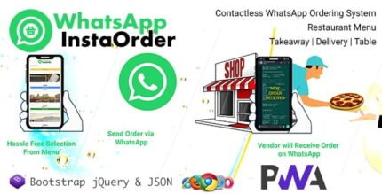 WhatsApp InstaOrder - ContactLess WhatsApp Ordering | Restaurant Menu - Takeaway | Delivery | Table With Lifetime Update.