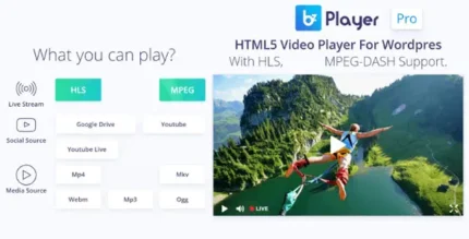 bzplayer Pro 2.1 Live Streaming Player WordPress Plugin With Lifetime Update.