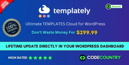 Templately With Original License Key For Lifetime Update Directly In Your WordPress Dashboard.