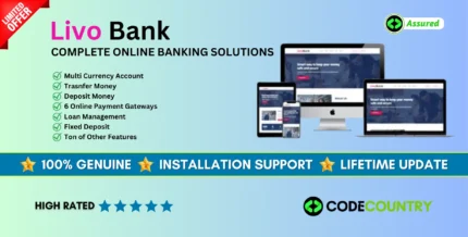 Livo Bank - Complete Online Banking System With Lifetime Update.