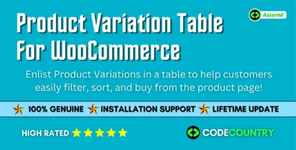 Product Variations Table for WooCommerce 1.2.0 With Lifetime Update.