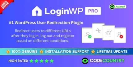 LoginWP Pro 4.0.8.0 WordPress User Redirection Plugin With Lifetime Update.