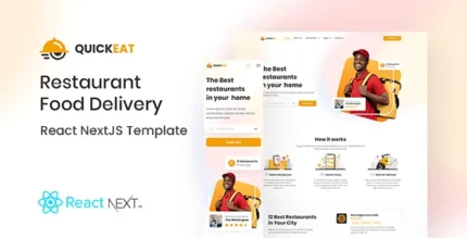 QuickEat 1.0.0 React Food Delivery NextJS Template With Lifetime Update.