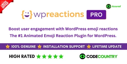 WP Reactions Pro 3.1.14 WordPress Emoji Reaction With Lifetime Update.