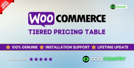 Tiered Pricing Table for WooCommerce 5.2.0 WordPress Plugin With Lifetime Update.