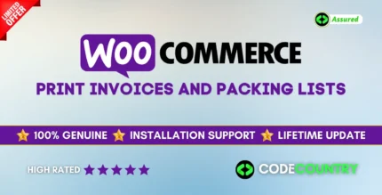 WooCommerce Print Invoices and Packing Lists 3.12.1 WordPress Plugin With Lifetime Update.