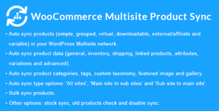 WooCommerce Multisite Product Sync 2.2.0 With Lifetime Update.