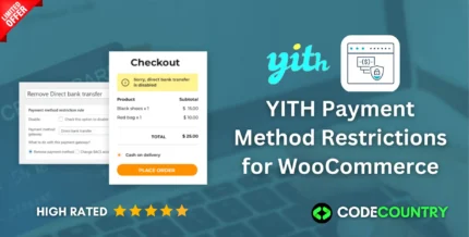 YITH Payment Method Restrictions for WooCommerce WordPress Plugin With Lifetime Update.
