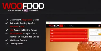 WooFood 2.7.5 Ordering (Delivery & Pickup) Plugin for WordPress / WooCommerce With Lifetime Update.