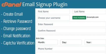 Cpanel Email Signup Plugin With Lifetime Update.