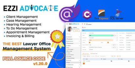 Ezzi Advocate - Advocate Office Management System With Lifetime Updates.