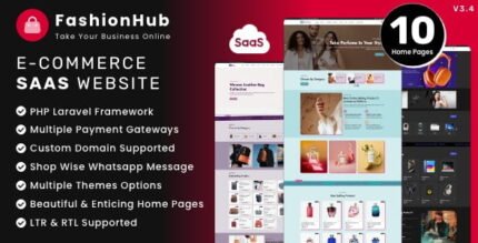 FashionHub SaaS - eCommerce Website Builder For Seamless Online Business With Lifetime Update.