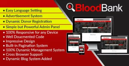 BloodBank Dynamic Blood Bank Management Syestem and Directory Script With Lifetime Update.