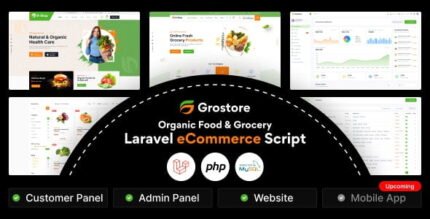 GroStore - Food & Grocery Laravel eCommerce with Admin Dashboard  With Lifetime Update.