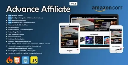 Blog Advance Affiliate 1.5 Amazon Affiliated Blog PHP Script With Lifetime Update.