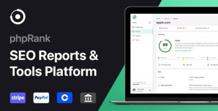 phpRank 12.0 SEO Reports & Tools Platform (SaaS) PHP Script With Lifetime Update.