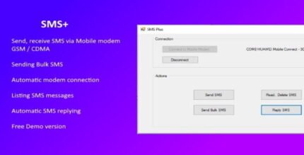 SMS sending, receiving via Modem With Lifetime Update.