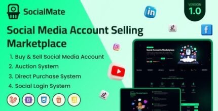 SocialMate - Social Media Account Selling Marketplace With Lifetime Update.