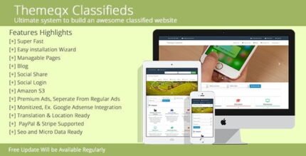 Themeqx Advanced PhP Laravel Classified ads cms With Lifetime Update.