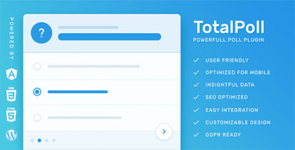 TotalPoll Pro 4.10.3 Responsive WordPress Poll Plugin With Lifetime Update.