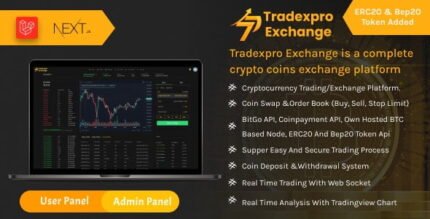 Tradexpro Exchange - Crypto Buy Sell and Trading platform, ERC20 and BEP20 Tokens Supported  With Lifetime Updates.