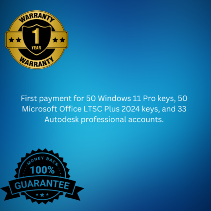 Windows 11 Pro License Key Pack (50 Keys) + Microsoft Office LTSC Plus 2024 (50 Keys) + Autodesk Professional Accounts (33 Accounts) - Part One Payment